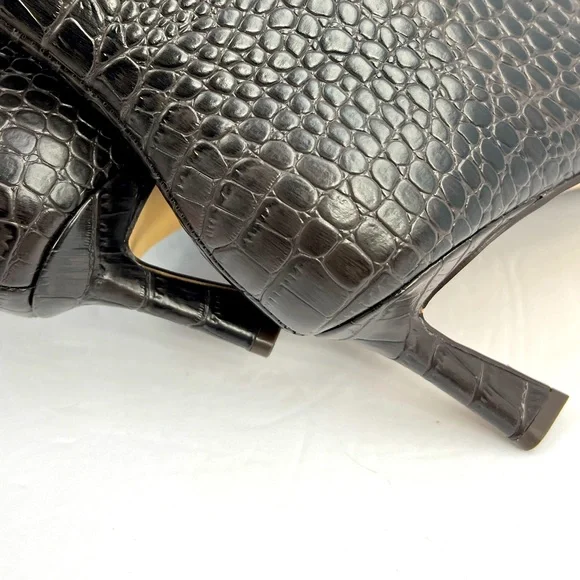 STEVE MADDEN LAVAN WOMEN’S BOOTS BROWN CROCODILE PRINT, UPPER LEATHER, SIZE 8.5 - Picture 7 of 16